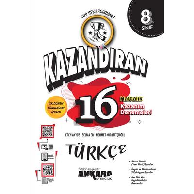 Ankara Yayıncılık LGS 8. Sınıf  Kazandıran 16 Haftalık 1. Dönem Türkçe Kazanım Denemeleri