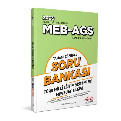 Editör Yayınları 2025 MEB - AGS Türk Mili Eğitim Sistemi ve Mevzuat Bilgisi Tamamı Çözümlü Soru Bankası