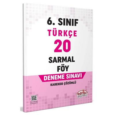 Editör Yayınları 6. Sınıf Türkçe 20 Sarmal Föy Deneme Sınavı