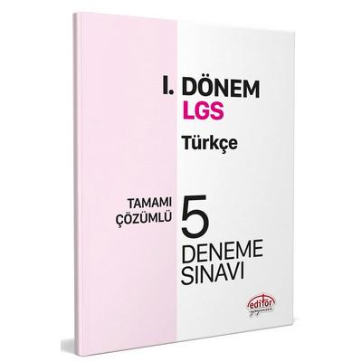 Editör Yayınları Lgs 8. Sınıf I. Dönem Türkçe Çözümlü 5 Deneme Sınavı