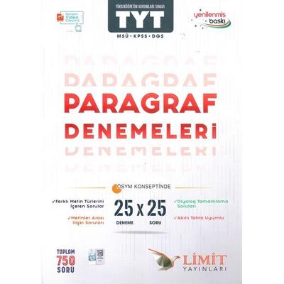 Limit Yayınları Tyt Msü Kpss Dgs Paragraf 25 X 25 Denemeleri