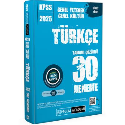 Pegem Yayınları 2025 KPSS Genel Yetenek Genel Kültür Türkçe Tamamı Çözümlü 30 Deneme