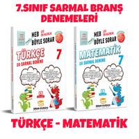 Sinan Kuzucu Yayınları 7. Sınıf Türkçe  Matematik Sarmal Branş Deneme Seti 2 Lİ