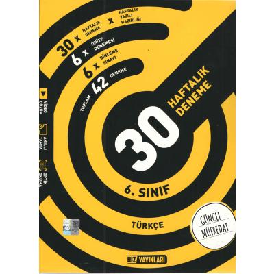Hız Yayınları 6. Sınıf Türkçe Haftalık Deneme