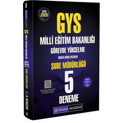Pegem Yayınları 2026 GYS MEB Görevde Yükselme Sınavlarına Hazırlık Tamamı Çözümlü 5 Deneme ŞUBE MÜDÜRLÜĞÜ